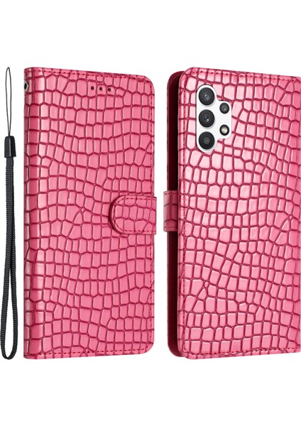 Samsung Galaxy A32 5g / M32 5g Deri Kapak Yatay Stand Cüzdan Timsah Doku Telefon Kılıfı (Yurt Dışından)