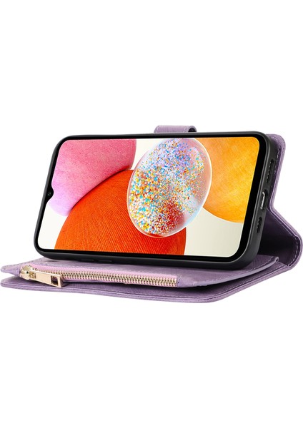 Samsung Galaxy A22 5g Deri Telefon Kılıfı Zipper Ceb ile Çoklu Kart Yuvaları Kapak (Yurt Dışından) modelleri