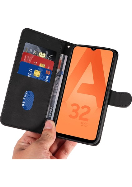 Samsung Galaxy A32 5g / M32 5g Cep Telefonu Kapağı Baskılı Kavisli Çizgi Stand Pu Deri Cüzdan Kılıfı (Yurt Dışından) indirimleri