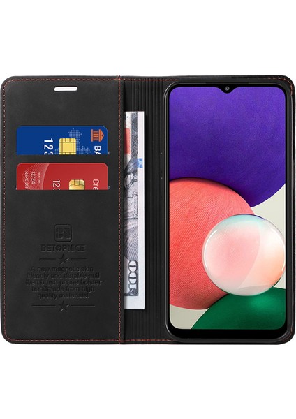 Samsung Galaxy A22 5g / A22S 5g Cüzdan Pu Deri Kabuk Rfıd Engelleme Flip Kapak Standı Telefon Kılıfı (Yurt Dışından) fiyatları