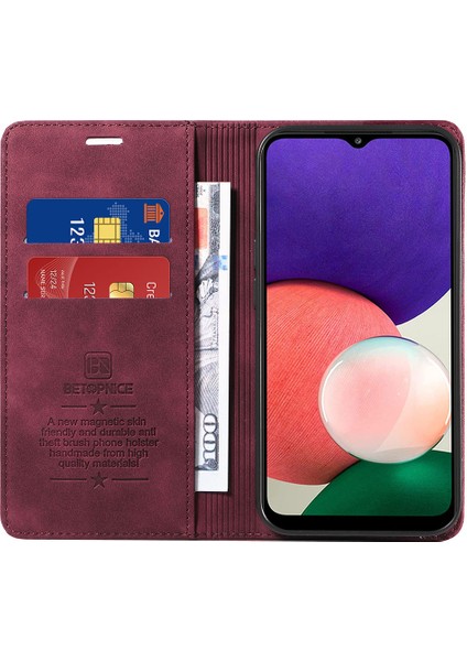 Samsung Galaxy A22 5g / A22S 5g Cüzdan Pu Deri Kabuk Rfıd Engelleme Flip Kapak Standı Telefon Kılıfı (Yurt Dışından) fiyatları
