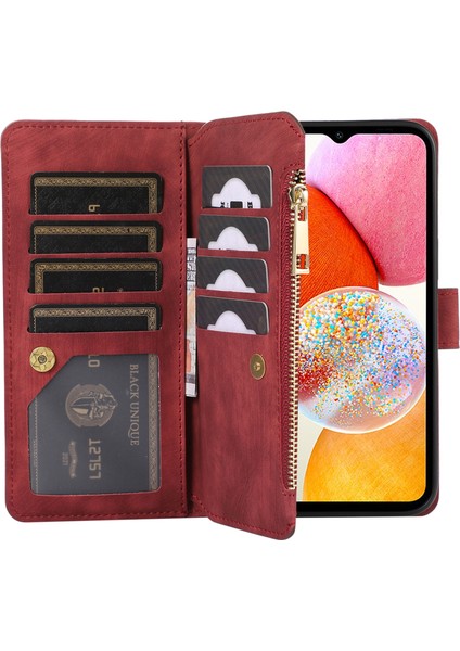 Samsung Galaxy A22 5g Deri Telefon Kılıfı Zipper Ceb ile Çoklu Kart Yuvaları Kapak (Yurt Dışından) indirimleri