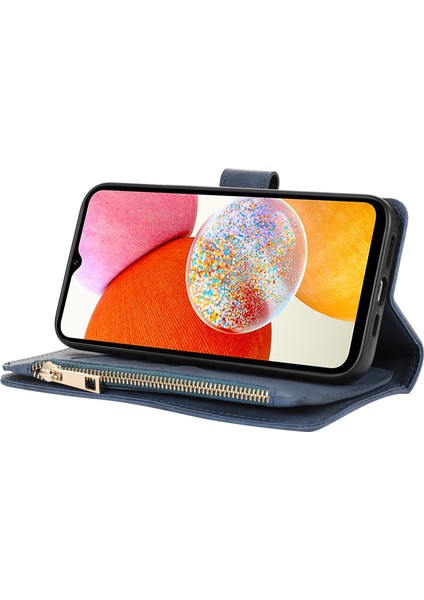 Samsung Galaxy A22 5g Deri Telefon Kılıfı Zipper Ceb ile Çoklu Kart Yuvaları Kapak (Yurt Dışından) modelleri