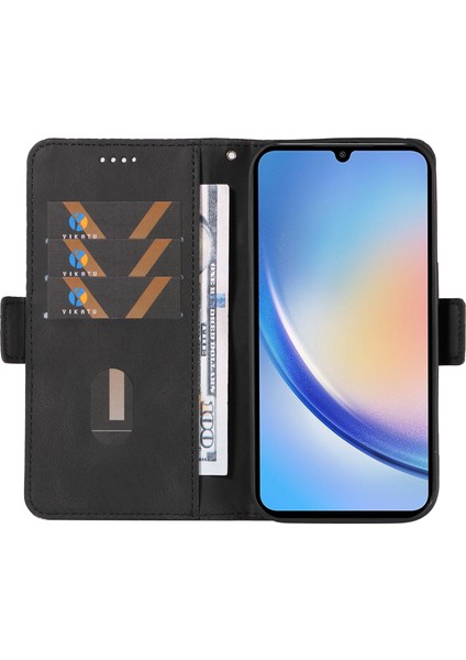 Samsung Galaxy A25 5g Pu Deri Telefon Kılıfı Eşkenar Dörtgenli Basılı Stand Flip Cüzdan Telefon Kapağı (Yurt Dışından)