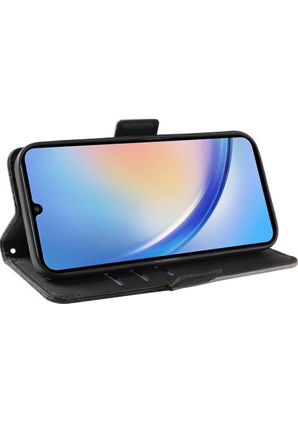 Samsung Galaxy A25 5g Pu Deri Telefon Kılıfı Eşkenar Dörtgenli Basılı Stand Flip Cüzdan Telefon Kapağı (Yurt Dışından)