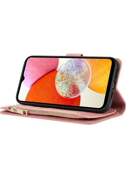 Samsung Galaxy A22 5g Deri Telefon Kılıfı Zipper Ceb ile Çoklu Kart Yuvaları Kapak (Yurt Dışından) modelleri