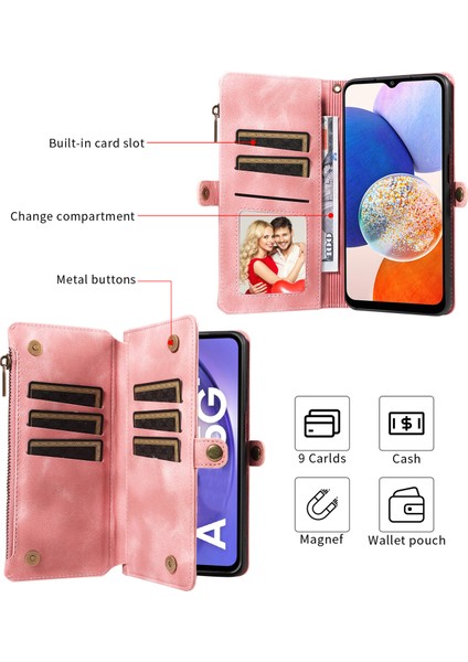 Samsung Galaxy A14 Fermuarlı Cep Görüntüleme Standı Cüzdan Deri Kasa Telefon Kapağı (Yurt Dışından) indirimleri