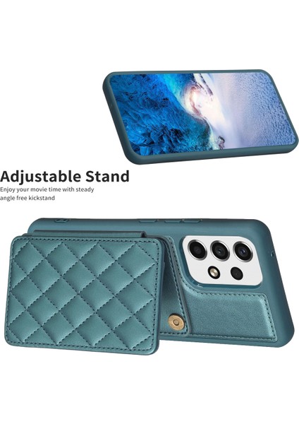Samsung Galaxy A53 5g Kart Yuvaları Deri Kaplamalı Tpu Kickstand ile Telefon Kılıfı (Yurt Dışından)