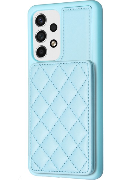 Samsung Galaxy A53 5g Kart Yuvaları Deri Kaplamalı Tpu Kickstand ile Telefon Kılıfı (Yurt Dışından)