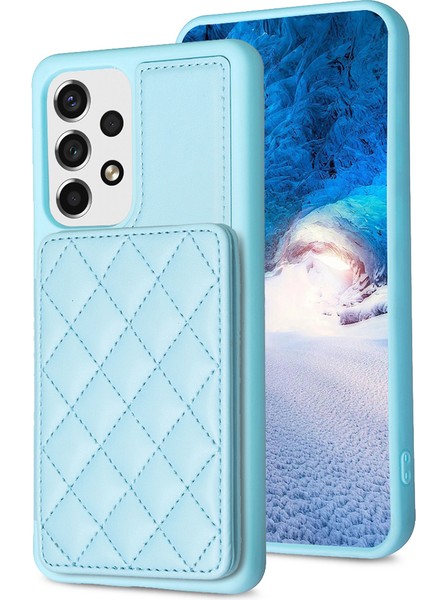 Samsung Galaxy A53 5g Kart Yuvaları Deri Kaplamalı Tpu Kickstand ile Telefon Kılıfı (Yurt Dışından)