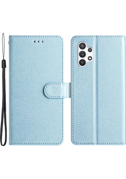 Samsung Galaxy A32 5g / M32 5g Pu Deri Derdan Damla Geçirmez Telefon Kılıfı Ipek Doku Stand Cüzdan Kapağı (Yurt Dışından)