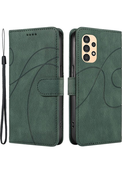 Samsung Galaxy A13 Cüzdan Telefon Kapağı Pu Deri Baskılı Çizgi Kılıfı Stand (Yurt Dışından)