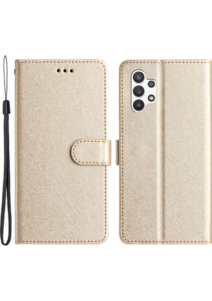 Samsung Galaxy A32 5g / M32 5g Pu Deri Derdan Damla Geçirmez Telefon Kılıfı Ipek Doku Stand Cüzdan Kapağı (Yurt Dışından)