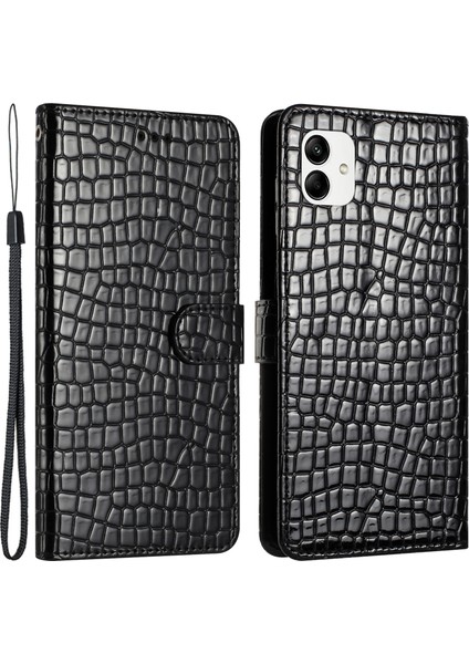 Samsung Galaxy A04 4g Timsah Doku Kabuğu, Deri Cüzdan Stand Kapak Telefon Kılıfı (Yurt Dışından)