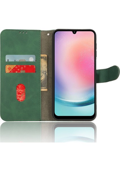 Samsung Galaxy A24 4g Pu Deri Cüzdan Cep Telefonu Kapağı Dökme Önleyici Cilt Touch Stand Kılıfı (Yurt Dışından)