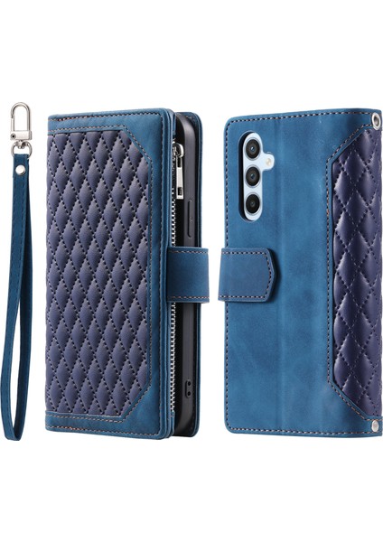 Samsung Galaxy A25 5g Rhombus Doku Pu Deri Deri Telefon Kılıfı Kabuk Cüzdan Stand Kapağı (Yurt Dışından)