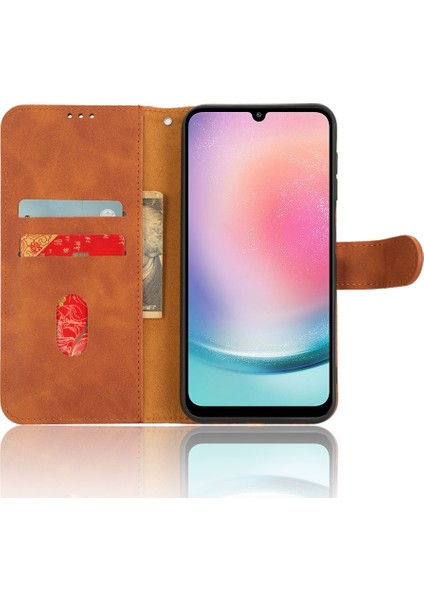 Samsung Galaxy A24 4g Pu Deri Cüzdan Cep Telefonu Kapağı Dökme Önleyici Cilt Touch Stand Kılıfı (Yurt Dışından)