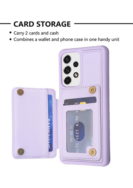 Samsung Galaxy A13 Kart Tutucusu Kickstand Pu Deri Kaplamalı Tpu Kapak Telefon Kılıfı (Yurt Dışından) fırsatları