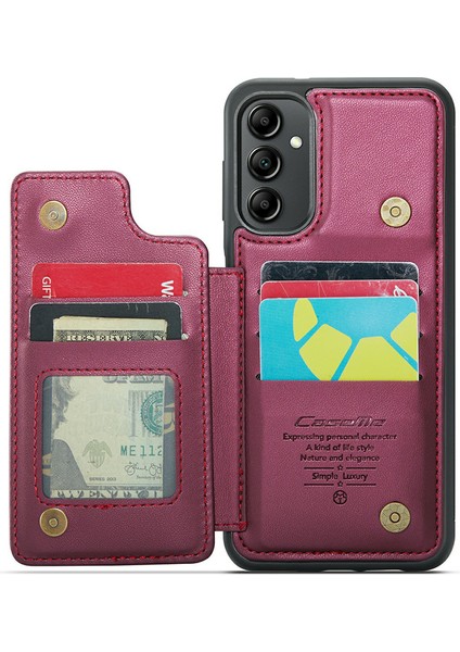 Samsung Galaxy A14 4g / A14 5g Rfıd Engelleme Kart Tutucu Kickstand Case Deri Kaplamalı Tpu Kapağı (Yurt Dışından) indirimleri