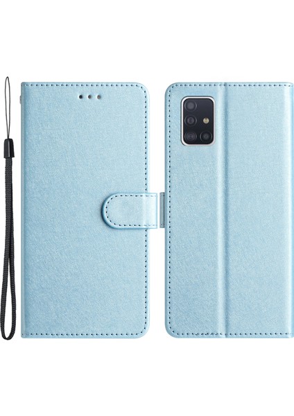 Samsung Galaxy A51 4g SM-A515 Anti-Drop Deri Telefon Cüzdan Stand Kapağı Ipek Doku Kılıfı (Yurt Dışından)