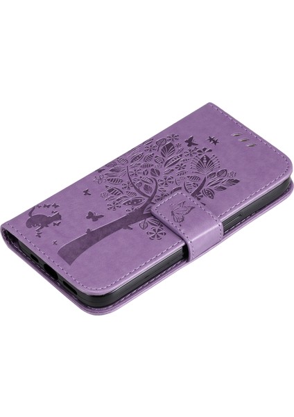 Samsung Galaxy A25 5g Telefon Kapağı Flip Stand Stand Baskılı Kedi Ağacı Telefon Kılıfı Cüzdan (Yurt Dışından)