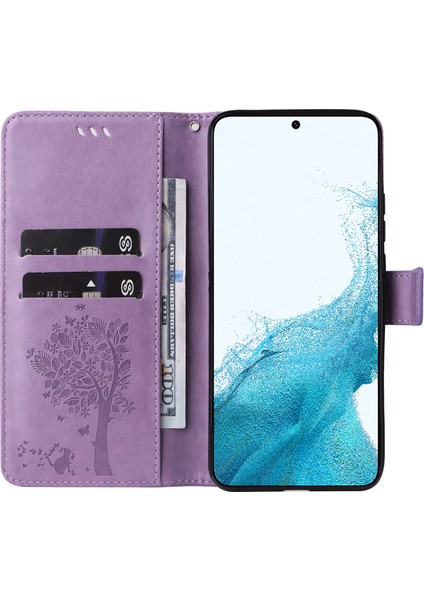 Samsung Galaxy A25 5g Telefon Kapağı Flip Stand Stand Baskılı Kedi Ağacı Telefon Kılıfı Cüzdan (Yurt Dışından)