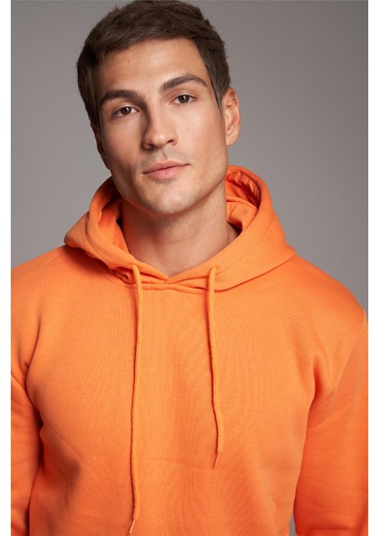 Çetinkaya Mentality 3035 3 Ip Kapşonlu Oranj Sweatshirt