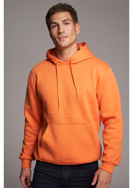 Çetinkaya Mentality 3035 3 Ip Kapşonlu Oranj Sweatshirt