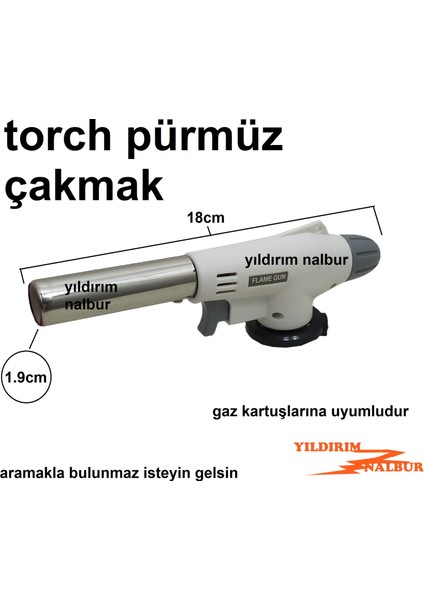 Torch Pürmüz Çakmak Uzun Tip Mangal Ateşleyici Aparat