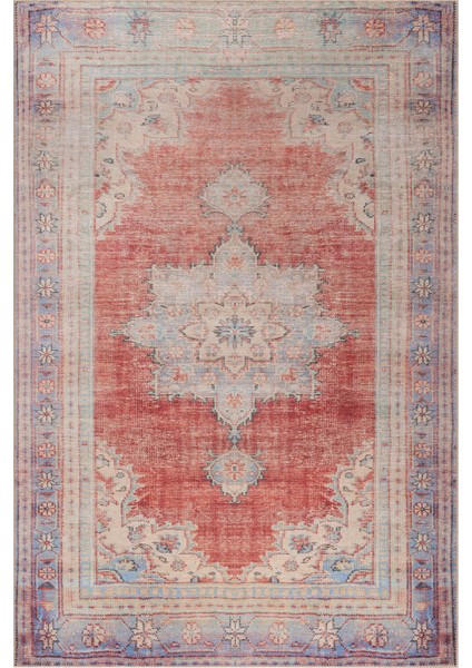 Folk Vintage Desenli Dokuma Taban Dekoratif Kırmızı Halı (Ba 11) fiyatları