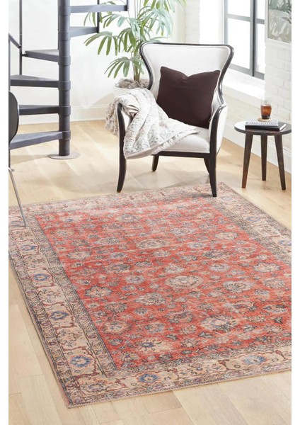 Blues Vintage Desenli Dokuma Taban Dekoratif Kırmızı Halı AL 417 fiyatları