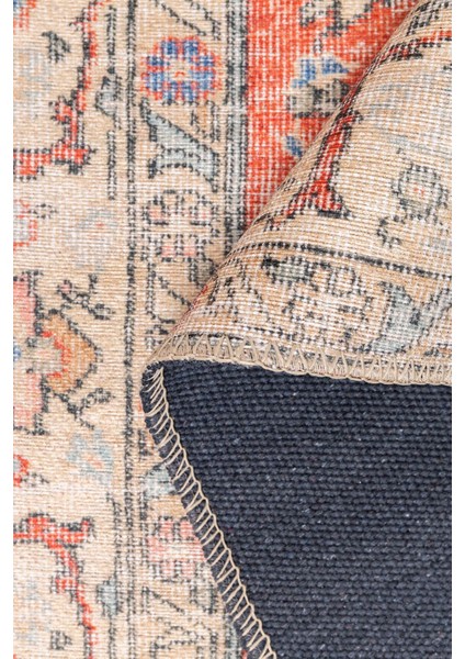 Blues Vintage Desenli Dokuma Taban Dekoratif Kırmızı Halı AL 417 indirimleri