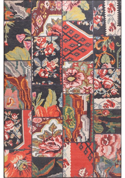 Folk Patchwork Desenli Dokuma Taban Dekoratif Renkli Halı (Ba 10) fiyatları