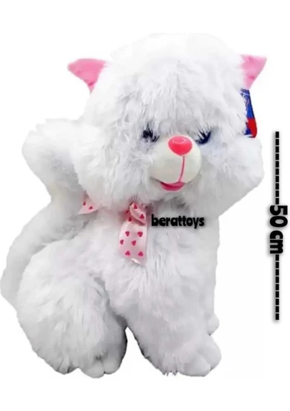 Berat Toys Berattoys Sesli Peluş Kedi 50 cm Büyük Boy Oyuncak Kedi Kedi Peluş Uyku Arkadaşı Hediyelik Peluş Oyuncak