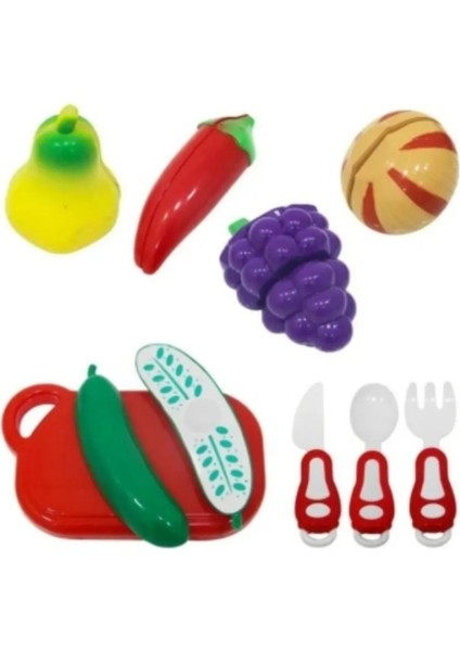 Berattoys Oyuncak Meyve Sebze 14 Parça Kesilebilen Meyve Sebze Evcilik Oyuncakları Kesilen Meyveler