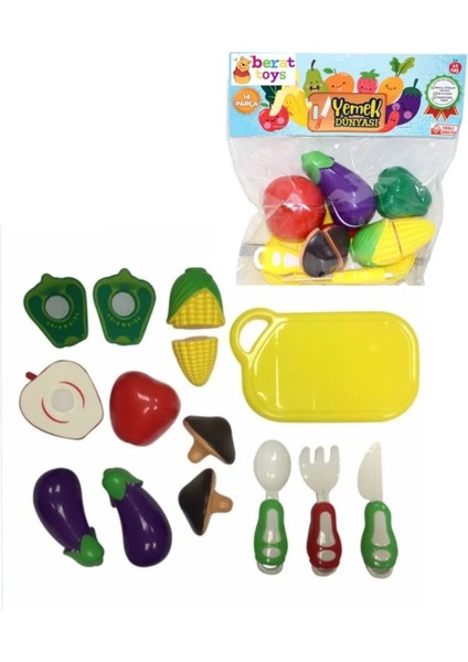 Berattoys Oyuncak Meyve Sebze 14 Parça Kesilebilen Meyve Sebze Evcilik Oyuncakları Kesilen Meyveler fiyatları