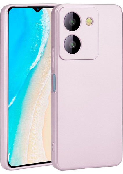 Vivo Y36 4g Kılıf Ultra Ince Renkli Silikon Kapak Rose Gold