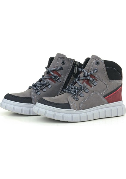 Deri Gri Fermuarlı Erkek Çocuk Bot modelleri