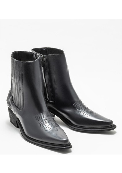 Siyah Deri Kadın Klasik Bot fiyatları