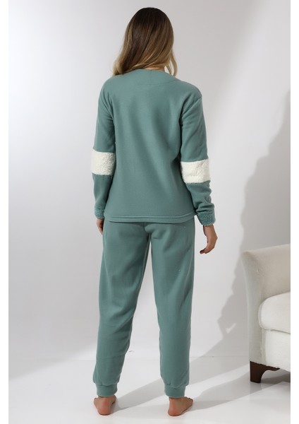 Fawn 5024 Peluş Welsoft Polar Kışlık Yumoş Kadın Pijama Takımı
