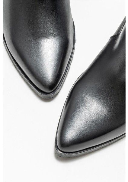 Siyah Deri Kadın Western Çizme modelleri