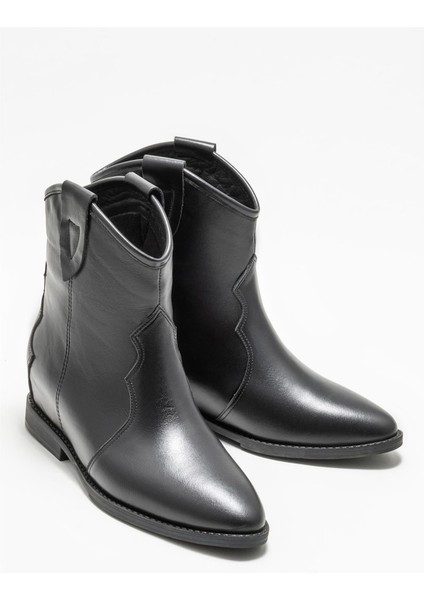 Siyah Deri Kadın Western Bot fiyatları