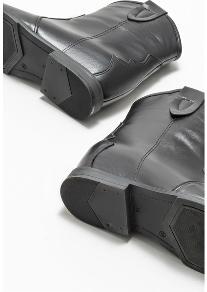 Siyah Deri Kadın Western Bot fırsatları