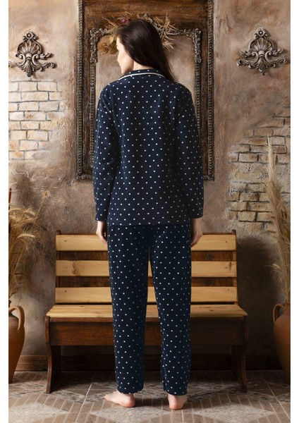 Kadın Gömlek Önden Düğmeli Polar Desenli Pijama Takımı P200/124 - 1 Adet modelleri
