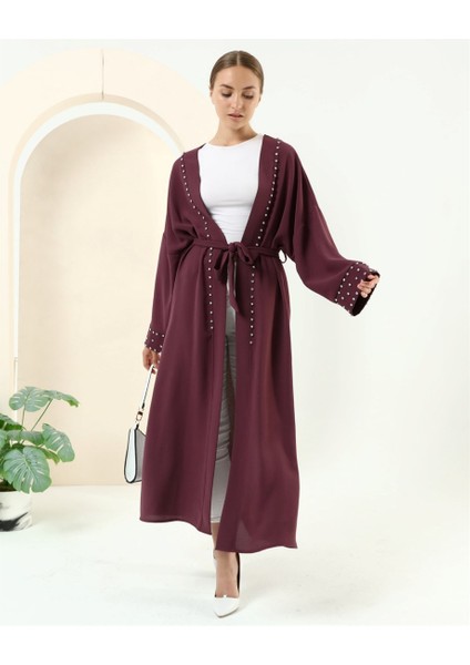 Taş Detaylı Kimono - 70039.020 - Mürdüm