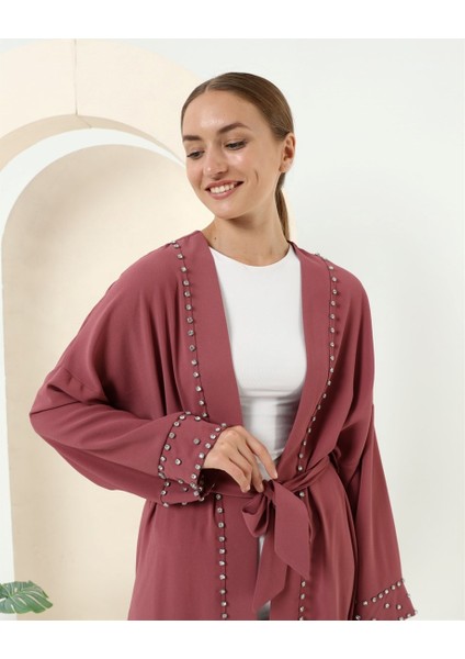 Taş Detaylı Kimono - 70039.101 - Gül Kurusu modelleri