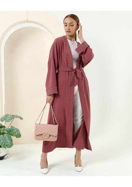 Taş Detaylı Kimono - 70039.101 - Gül Kurusu fırsatları