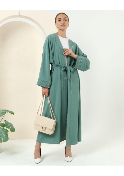 Taş Detaylı Kimono - 70039.100 - Çağla Yeşili fırsatları