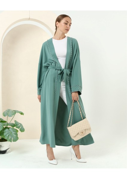 Taş Detaylı Kimono - 70039.100 - Çağla Yeşili indirimleri