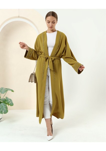Taş Detaylı Kimono - 70039.108 - Yağ Yeşili